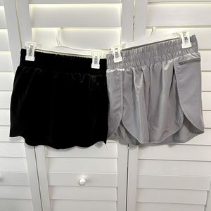 2 Pairs Elastic Waist Quick Dry Running Shorts/Athletic Shorts